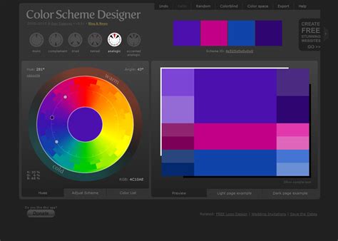 顏色配|Color Scheme Designer,在线配色器